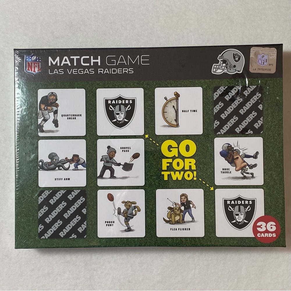 Las Vegas Raiders NFL Memory Match Game Card Licensed YouTheFan NEW